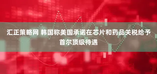 汇正策略网 韩国称美国承诺在芯片和药品关税给予首尔顶级待遇